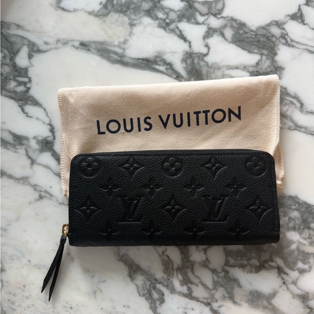 Louis Vuitton Clemence Wallet Black Embossed Monogram-brand new!